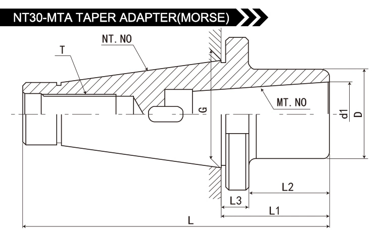 CNC Tool Holder Nt30 Nt40 Nt50 Mta1 Mta2 Mta3 Mta4 Mta5 Mta6 Morse Taper Adapter