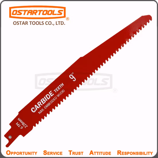 Carbide Tipped Reciprocating Saw Blades for Cutting Nail Embedded Wood