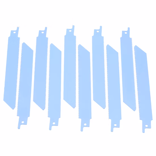 Durable Saw Blades 150mm 6" Blue Reciprocating Sabre Saw Blades for Metal Cutting